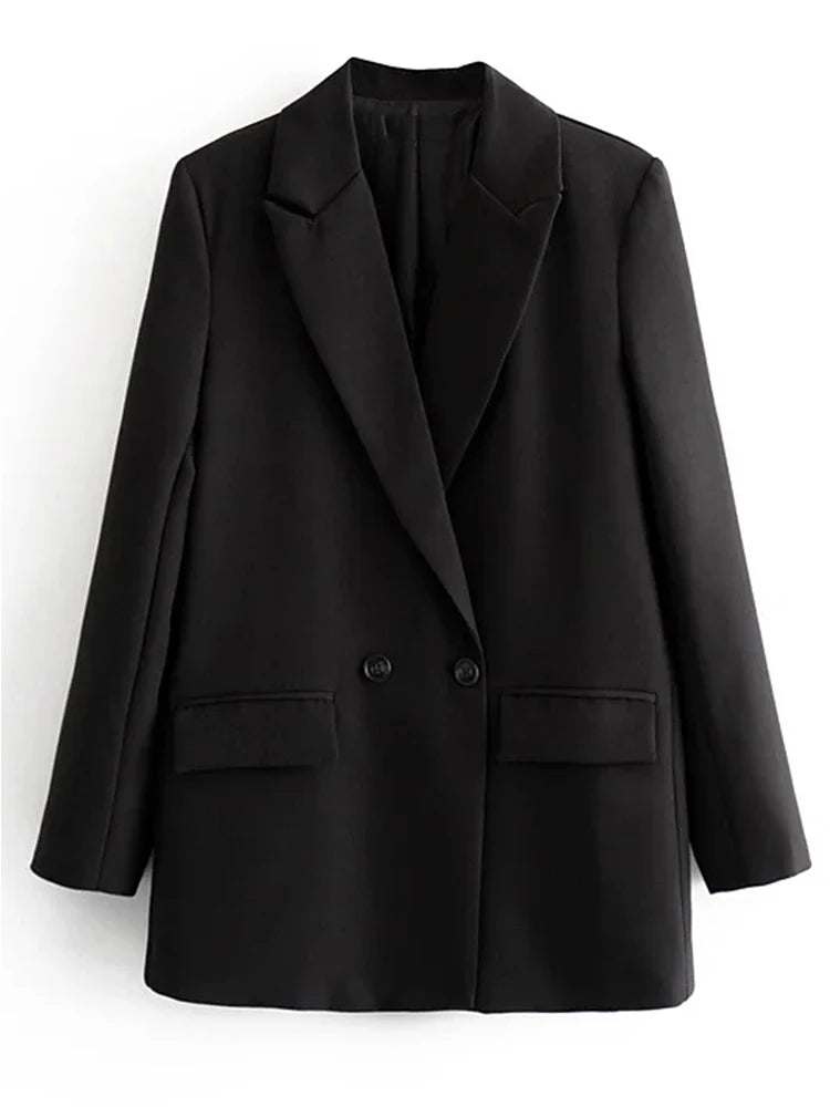 HXAO Blazer Woman Black Beige Khaki Blue Green Gray Women coat Fashion Office Wear Women's Blazers Jacket Outerwears 2024