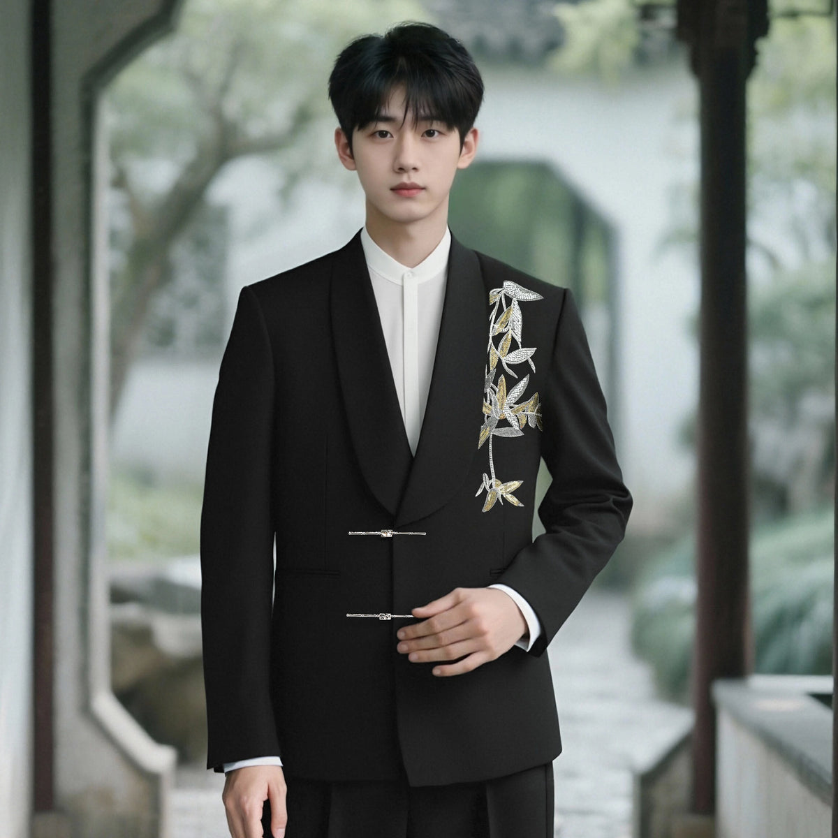 Men's Wedding Suit Set Adult Ceremony Formal Wear Tuxedo New Groom Best Man Group Chinese Style Standard Fit Youth Fashion