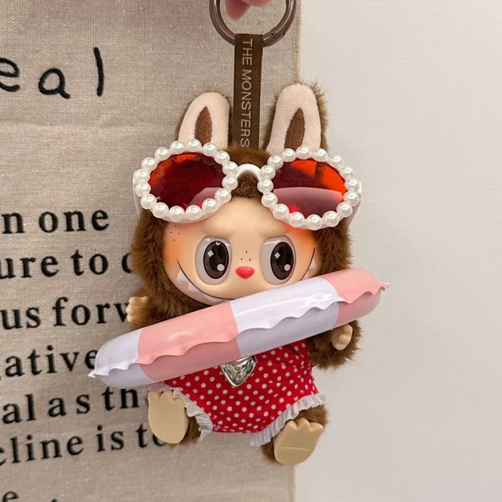 For 15/17cm Ropa Labubu Doll Summer Bikini Cloth Sunglasses Fashion swimsuit Swimming Accessories Beach Costume