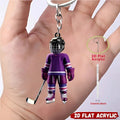 1/5 Hockey Player Keychains - Perfect for Backpacks, Car Decorations - Ideal Gift for Hockey Enthusiasts and Young People