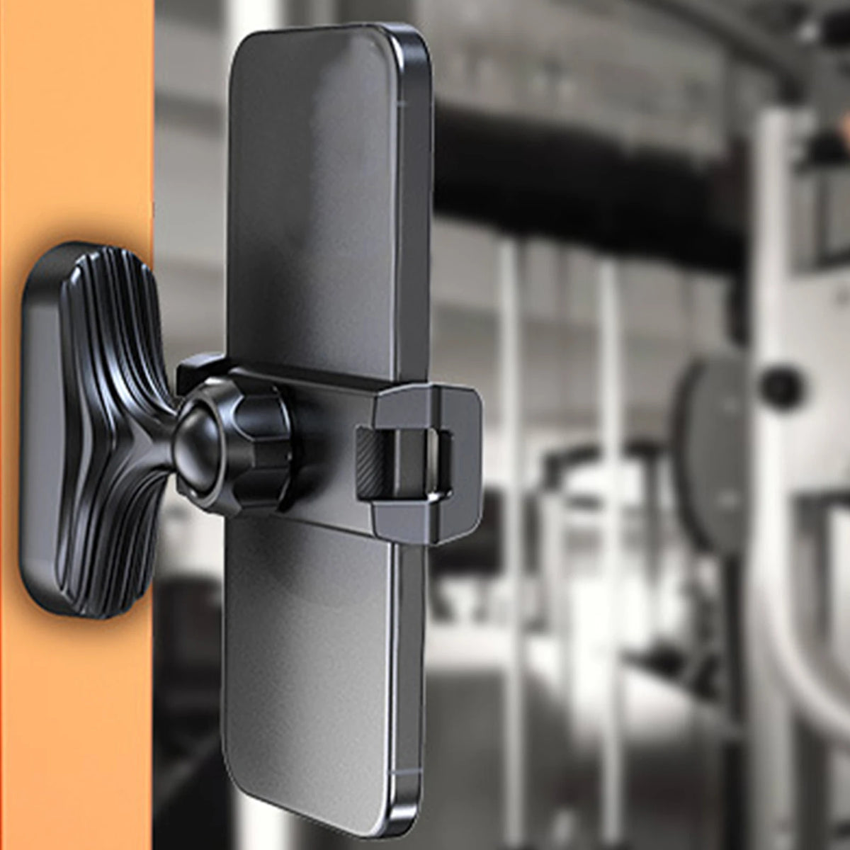 Magnetic Fitness Phone Holder 360 Degree Adjustable Gym Phone Holder Fit 4.7-7 Inch Smartphone Gym Accessories for Men and Women