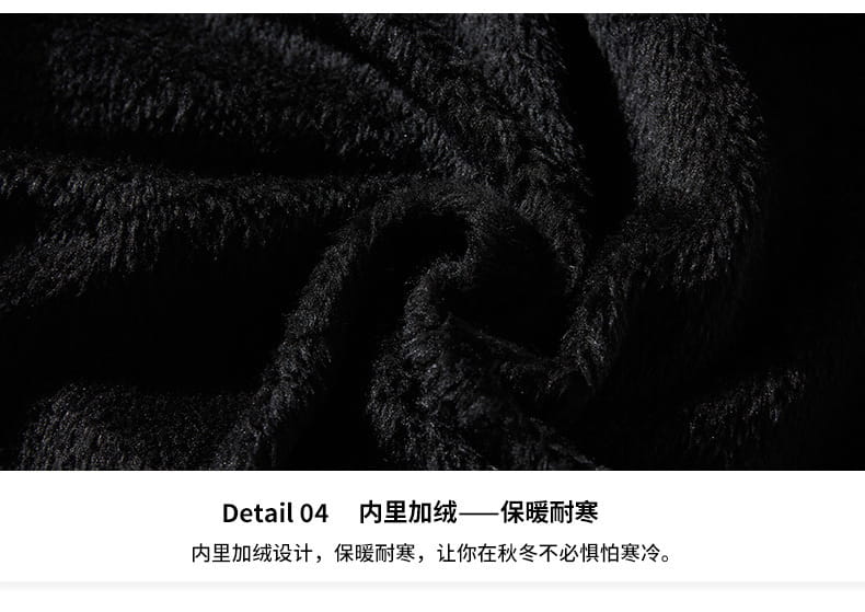 black plush fleece fabric with a soft textured surface lining the men faux leather motorcycle winter bomber jacket for added warmth and comfort