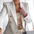 Women's European American Fashion Blazer Spring Autumn Elegant Temperament Ladies Suit Coat Professional Lady Short Outerwear