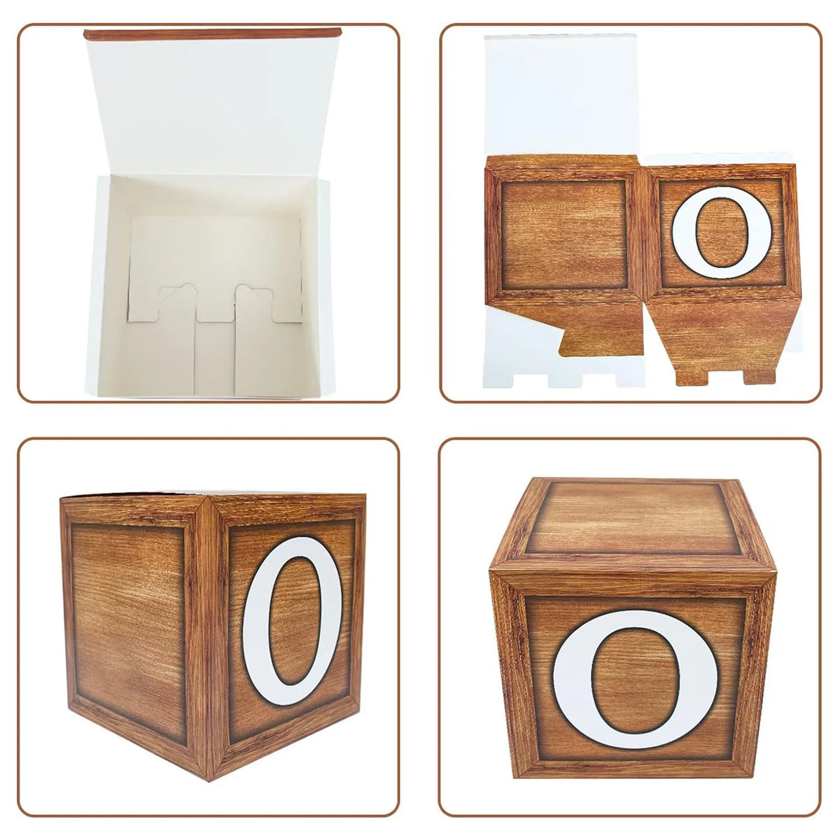 First Birthday Balloon Boxes  3 Wood Grain Brown Blocks 1st Birthday Balloon Boxes Teddy Bear Birthday Party Decorations