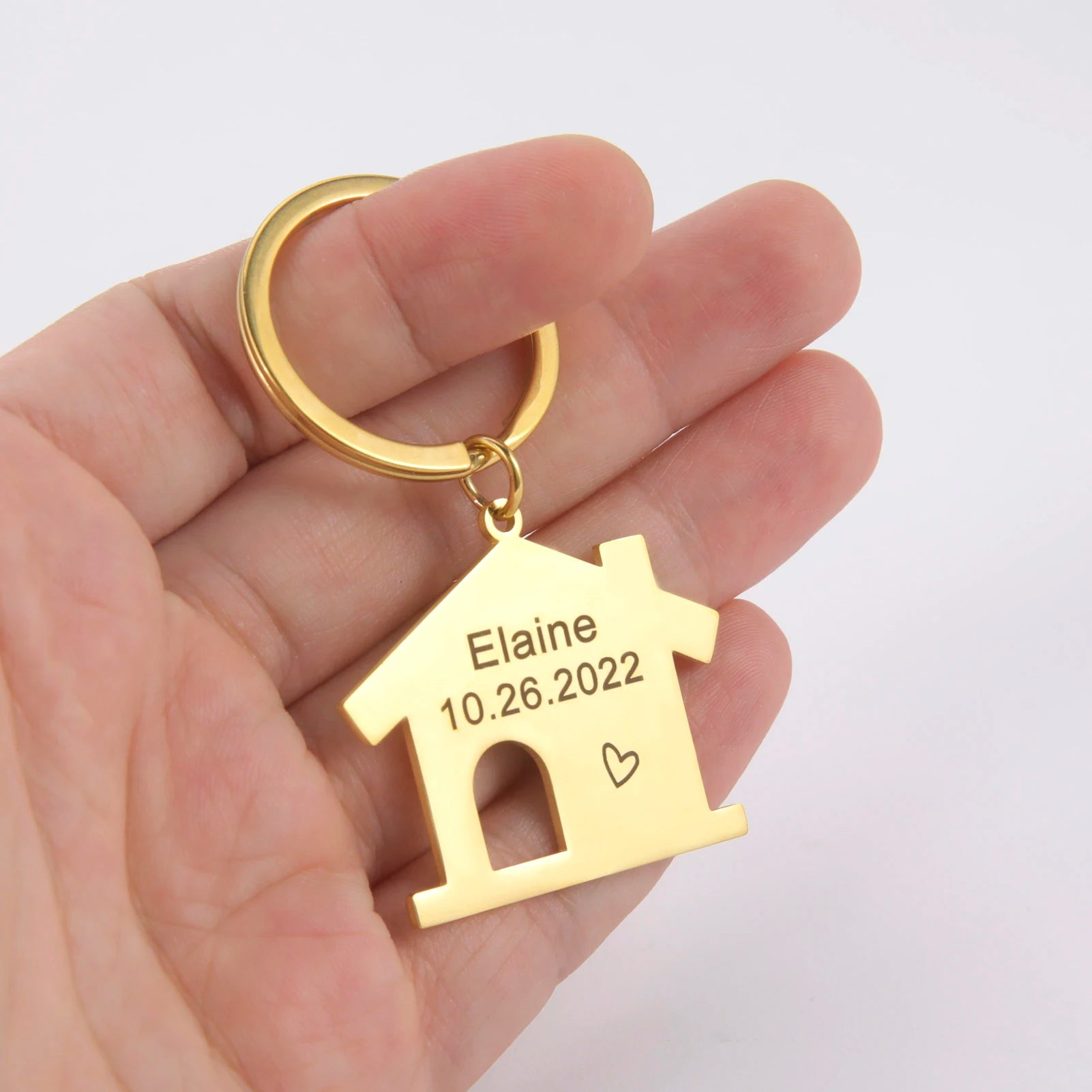 Family Personalized Keychain Name Custom House First Home Key Chain Gift For Man Women Couple Mother Stainless Steel Jewelry