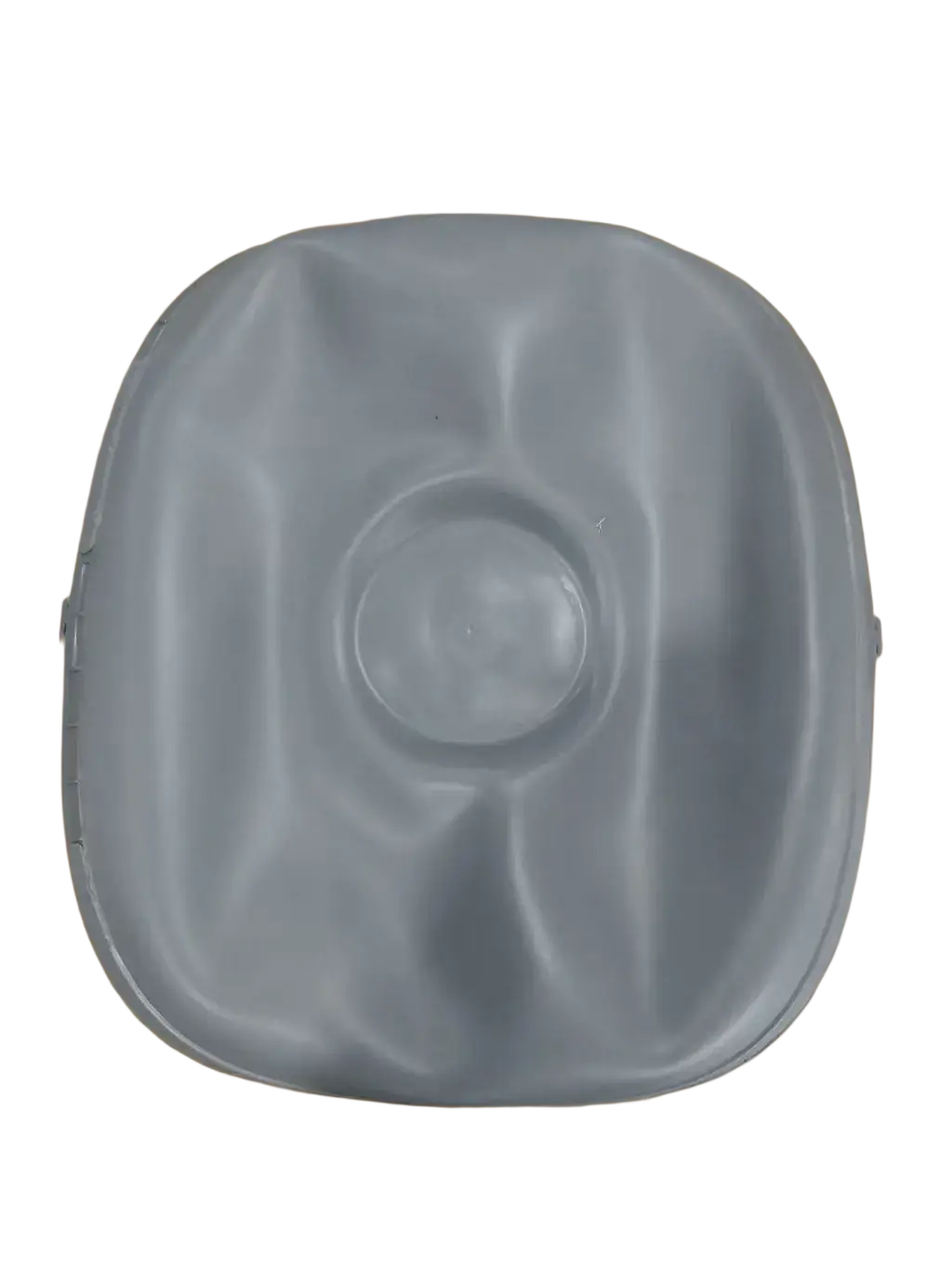 Gray replacement silicone pad with rounded corners and central indentation for cat litter box use