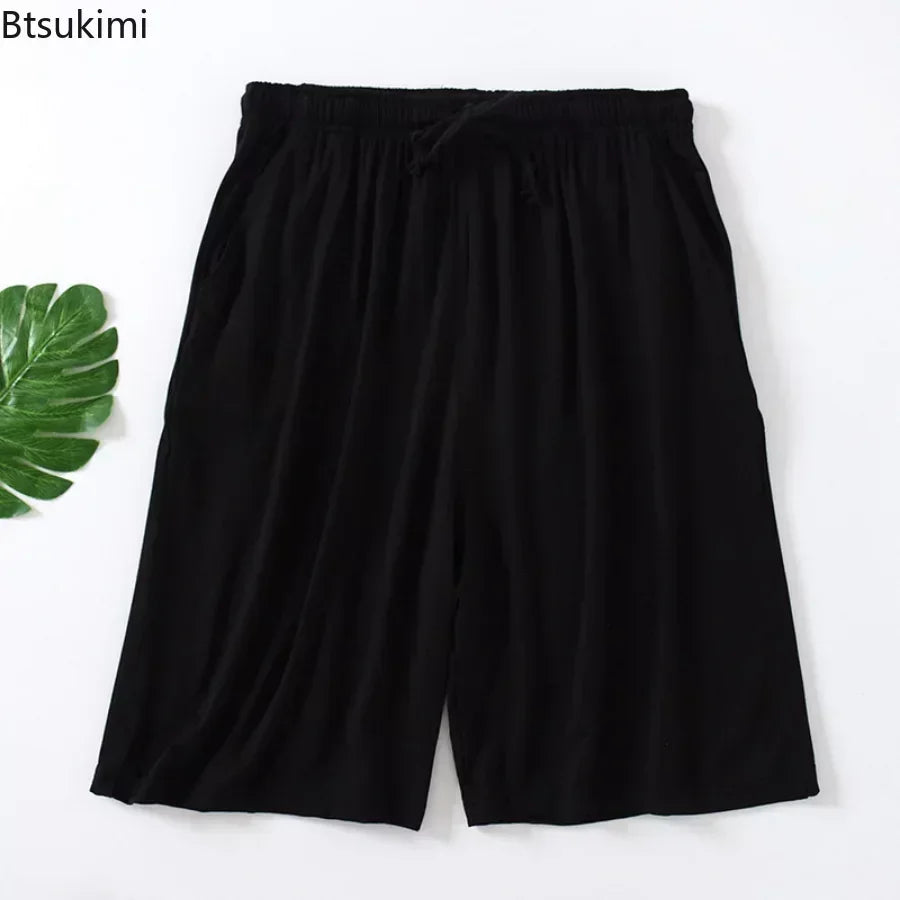 Summer New Oversized Casual Sleeping Shorts for Men Comfy Soft Modal Cotton Pajama Shorts Men Lounge Homewear Beach Short Pants
