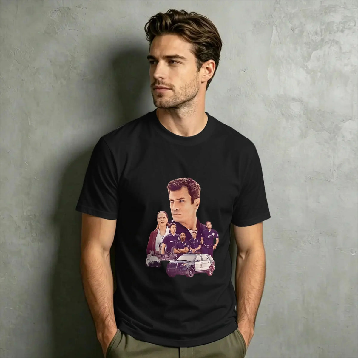 The Rookie TV Show Men T Shirt  Cool Tees Short Sleeve Crewneck T-Shirts 100% Cotton Original Tops