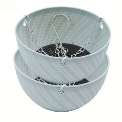 2Pcs Hanging Flower Planters, Outdoor Balcony Hanging Plant Pots for Indoor & Outdoor Green Plants