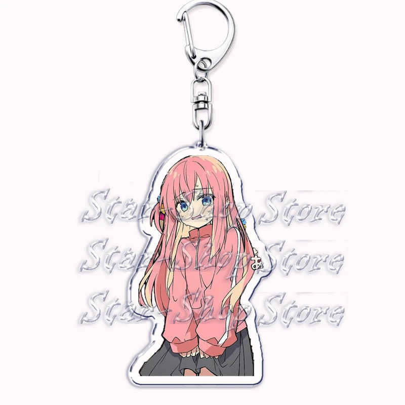 Cute Cartoon Anime Keychains for Accessories Bag Hitori Gotoh Nijika Ijichi Ryo Yamada Ikuyo Kita Keyring Jewelry Fans Gifts