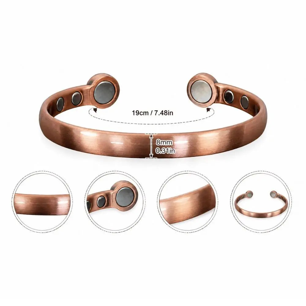 Retro Magnetic Bangles Ring Simple Comfortable To Wear Cuff Bracelets Fashion Versatile Health Energy Jewelry Men Women