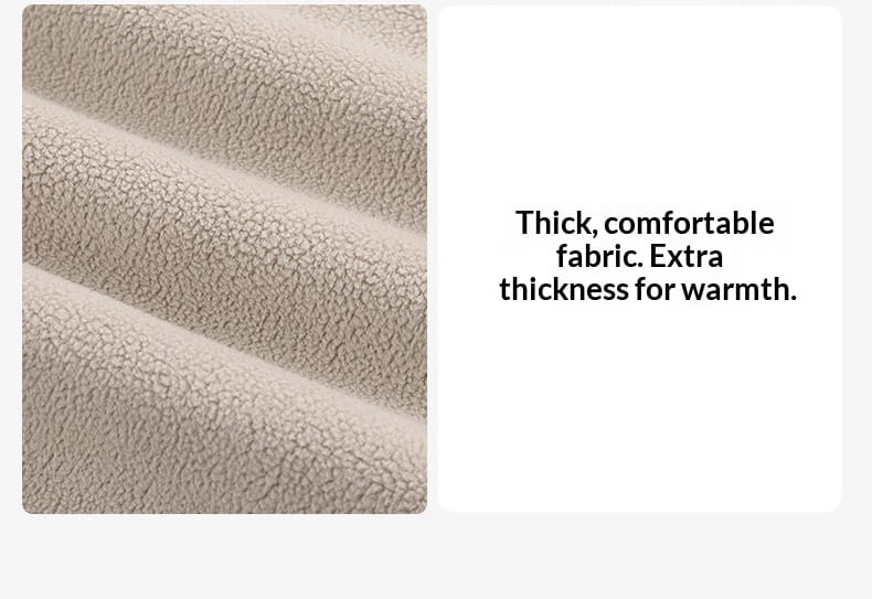 Pantalons de survêtement d’hiver décontractés pour hommes doublés en polaire, avec un tissu en polaire épaisse et moelleuse de couleur beige, et une surface douce et texturée, idéal pour la chaleur.