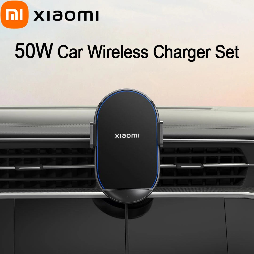 Xiaomi 50W Car Wireless Charger Set Dual Interface Fast Quick Charging Support Power-Off and Inductive Expansion Portable Holder