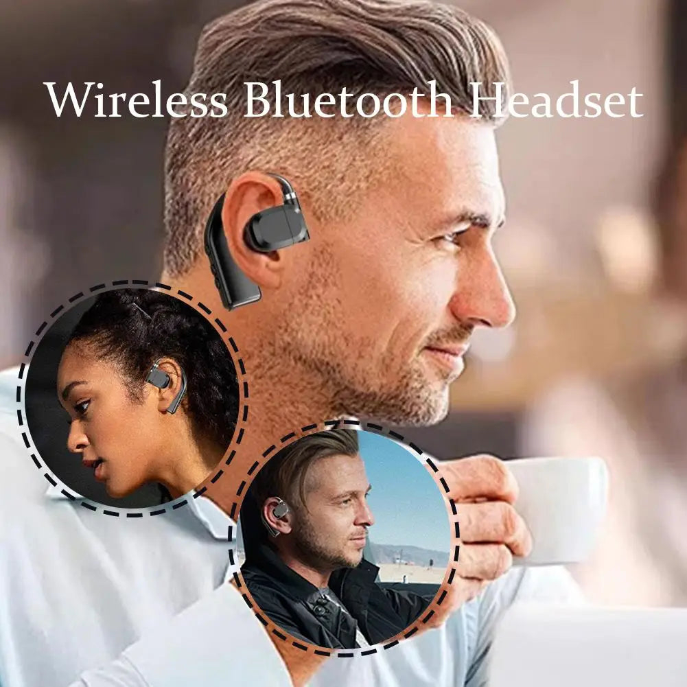 Black wireless bluetooth 5.4 wireless gaming sports earbuds with a sleek ergonomic design for in-ear wear.
