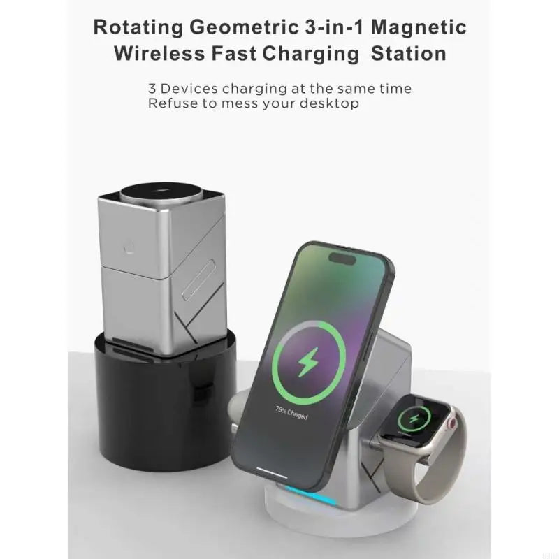 Charging Stand Auto Rotation 15W Wireless Fast Chargers for Smartphones 896C