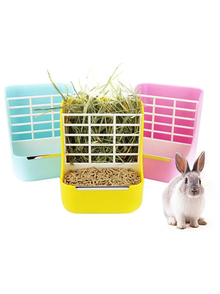 Food Container Pet Feeding Rack for Grass Guinea Pig Hamster Feeder Small Animal Supplies Rabbit Hay Feeder Rabbit Feeding Bowl