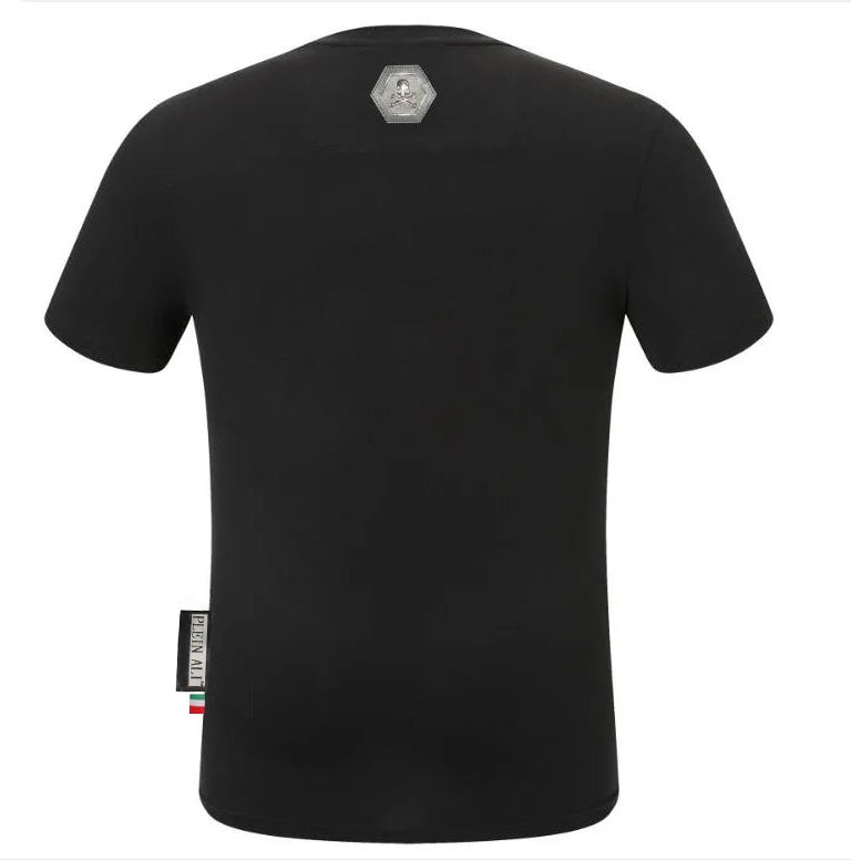 Men Top T-shirt Designer Men High Quality Summer Clothes Double Face Rhinestone