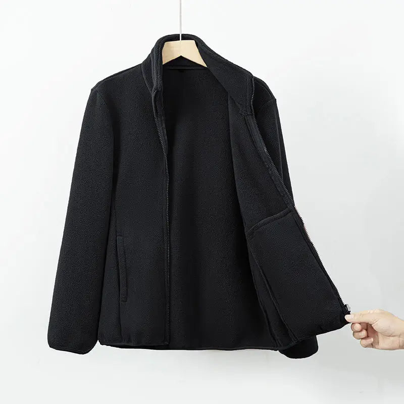 Winter Womens Fleece Jacket Double Sided Windbreaker Warm Thick Coral Fleece Coat Outwear Thermal Jacket Woman Fleeced Clothing