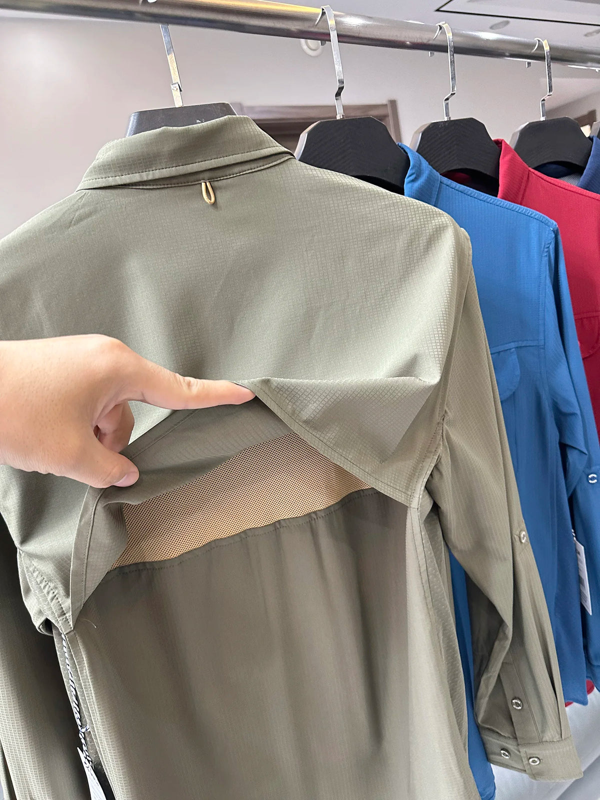 High Performance Men's Outdoor Shirt Spring Summer Anti-Tear High Elasticity Breathable Casual Style Long Sleeve Standard Fit