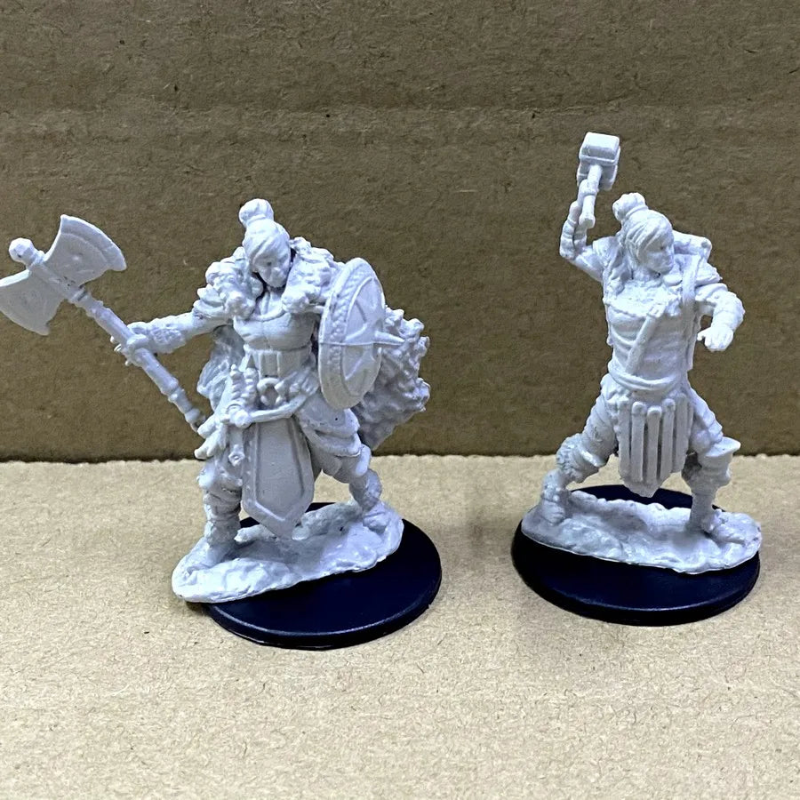 Lot Skeletons Dragonborn Fighter Orc Barbarian Paladin Dwarf Fighter Warlock Miniatures Nolzur's Miniatures Board Game Models