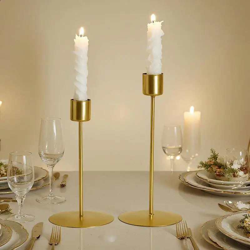 Living Room Decor, European Style Golden Candle Holders, Ideal for Wedding and Party Decors