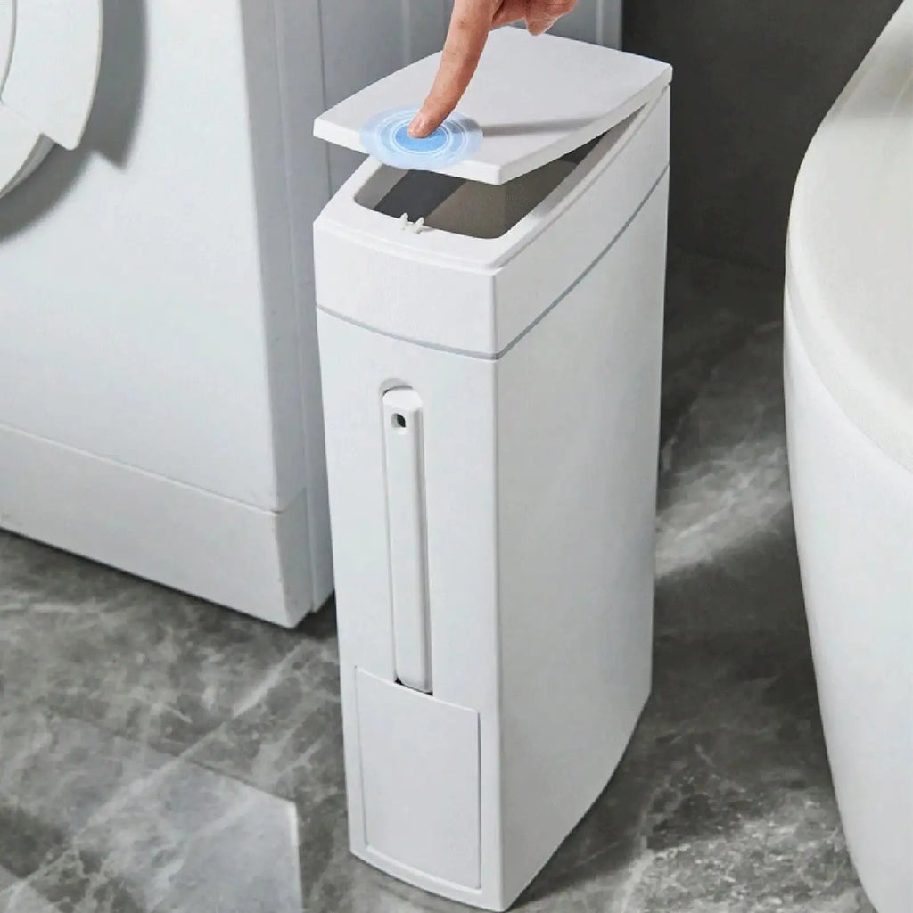 Bathroom Trash Can Bathroom Trash Can Toilet Brush Combo Save Space Small Trash Can Lid Bathroom Accessories Narrow Garbage Can