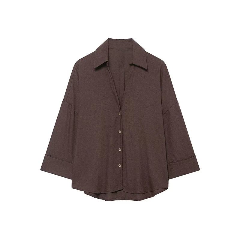 Women's Shirts Fashion Loose Casual Shirts Spring Summe Women Turn-down Collar Long Sleeves Shirts Female Blouses Chic Tops
