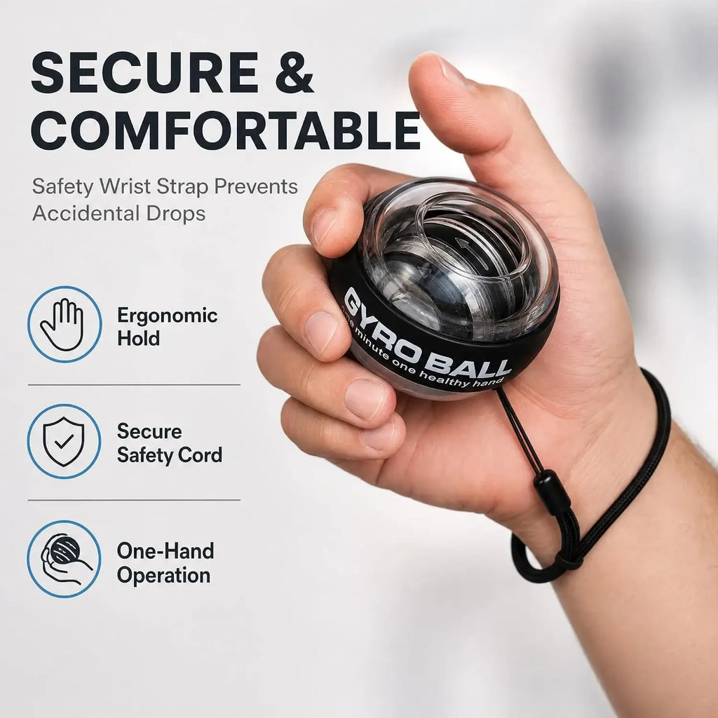 Wrist Power Hand Ball Auto-Start Grip Ball Strengthener Gyroscopic Arm Gyro Hand ball Home Fitness Forearm Exerciser ﻿