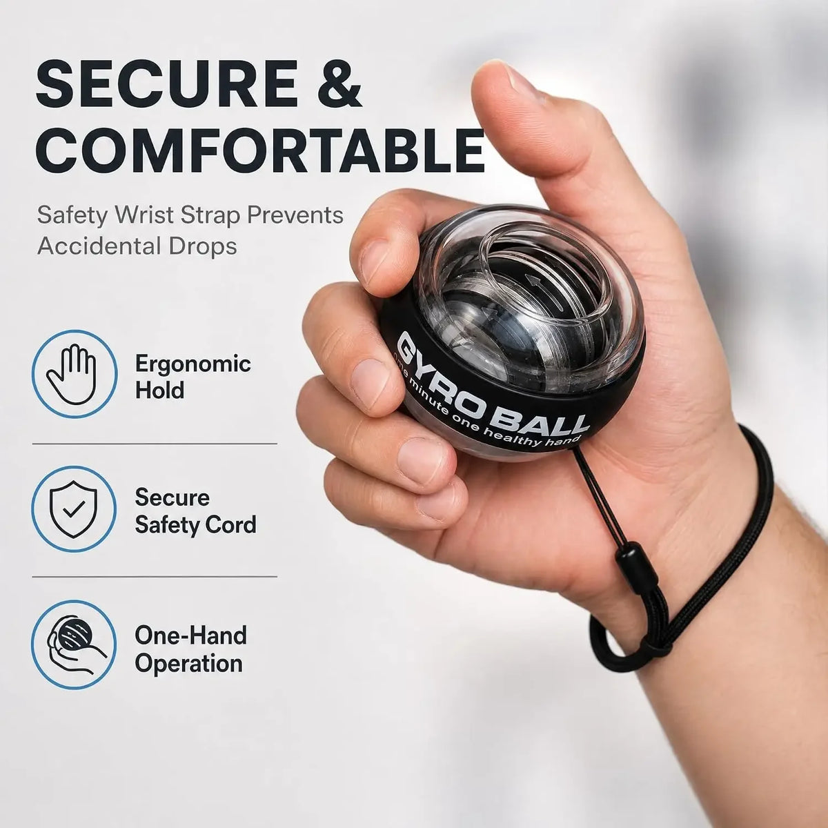 Wrist Power Hand Ball Auto-Start Grip Ball Strengthener Gyroscopic Arm Gyro Hand ball Home Fitness Forearm Exerciser ﻿