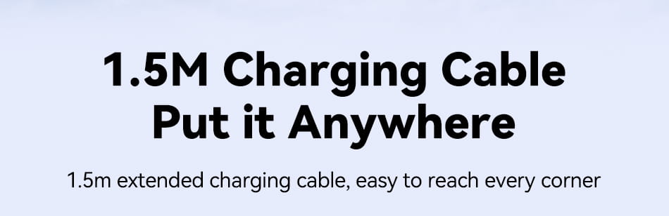 Cable de carga negro de 1,5 metros con diseño flexible y elegante para un uso cómodo con cargadores inalámbricos y almohadilla magnética de carga rápida para iPhone.