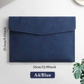 Leather File Bag A4 A5 Waterproof Document Folder Large Capacity Business Office School Supplies Organizer Pouch Carrying Bag