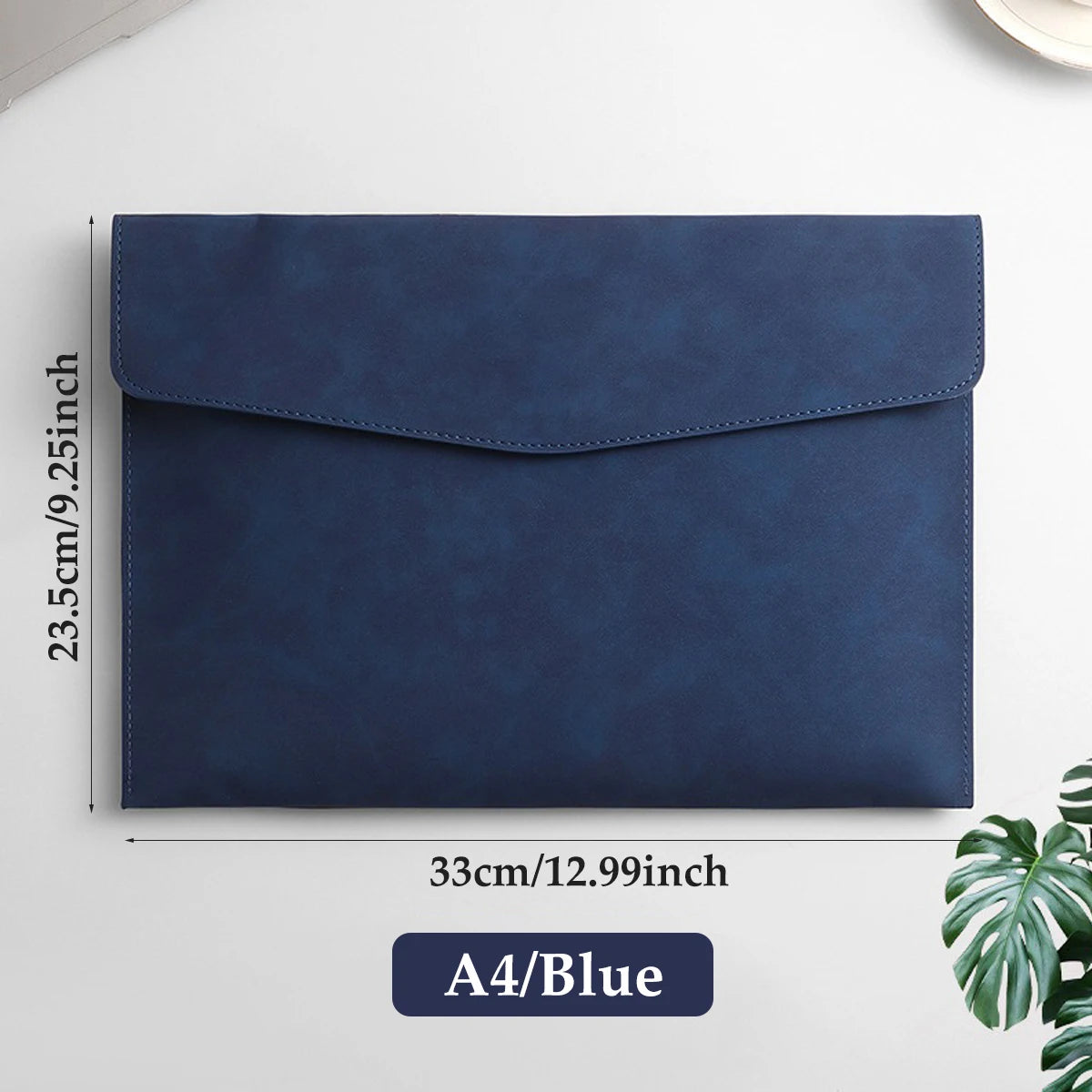 Leather File Bag A4 A5 Waterproof Document Folder Large Capacity Business Office School Supplies Organizer Pouch Carrying Bag