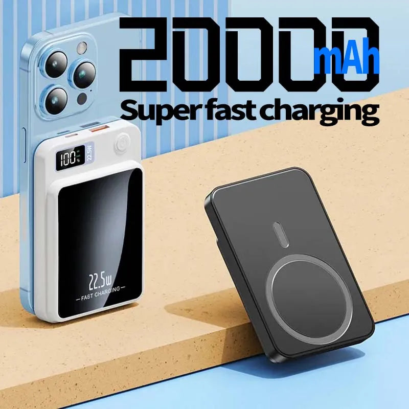100000mAh Magnetic Powerbank Magnetic Power Bank Wireless Fast Charger For iPhone Backup Battery For Magsafe