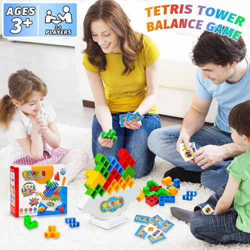 16-64 Building Block Toys Russian Building Blocks Tetra Tower Game Children Swing Balance Stacking Table Game for Kids & Adults