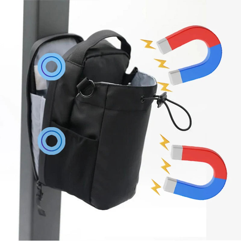 Magnetic Gym Bag Large Capacity Magnetic Carrier Bag With Phone Pocket Portable Gym Water Bottle Pouch Gym Accessories Organizer