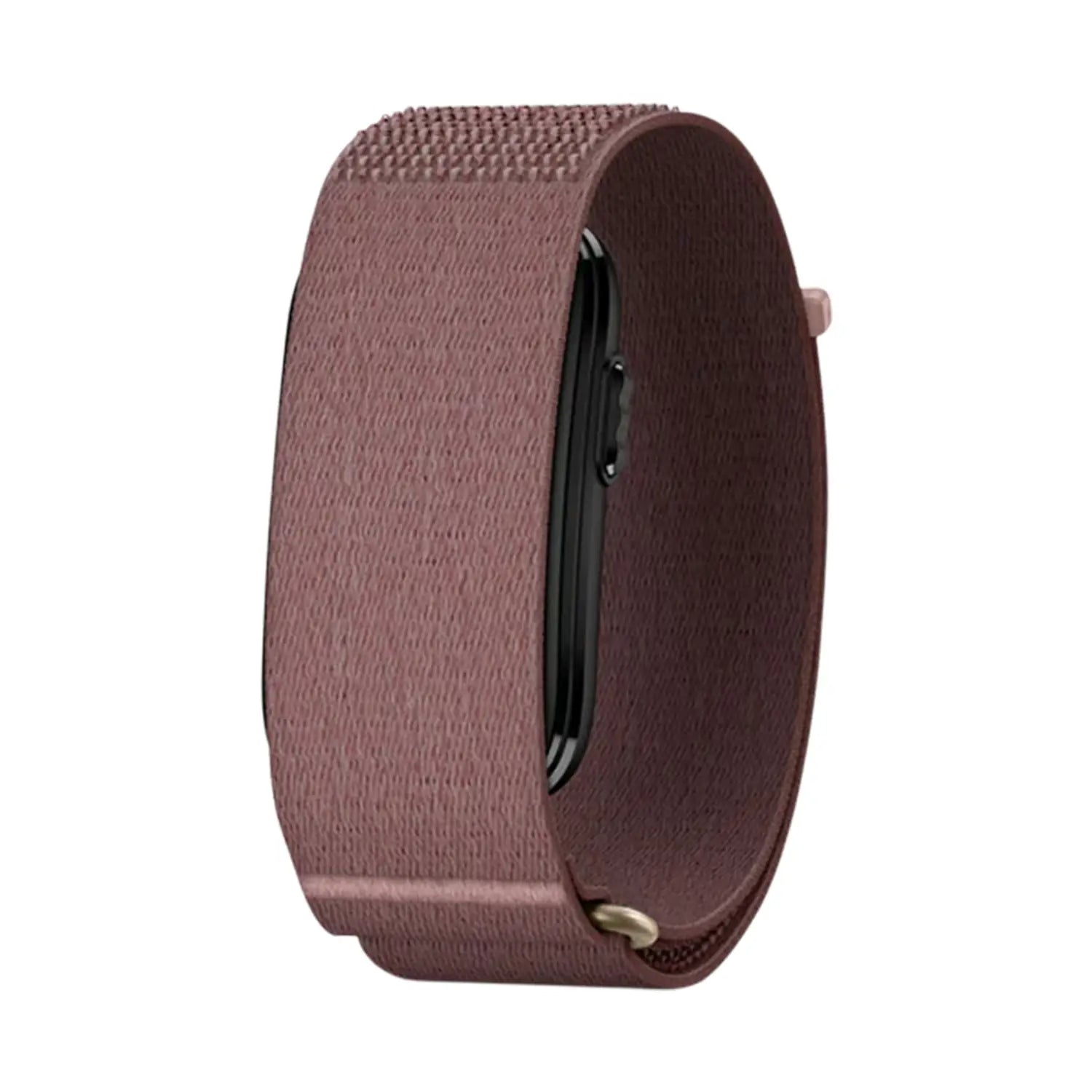 A sleek rose gold-toned breathable replacement strap with a textured fabric finish designed as an adjustable sport watch strap for Cirqa smart band.