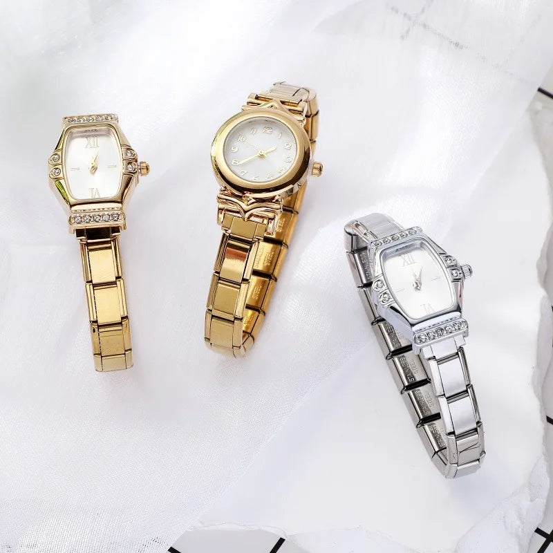 2025 Women Watches Small Round Watch Golden Luxury Wristwatches Ladies Fashion Gold Bracelet Watch Female Elegant Clock Women