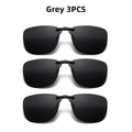 Square Clip On Sunglasses Women Polarized Black Lens UV400 Night Vision Driving Men Goggles Clips Anti Glare Vintage Glasses