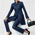 Elegant Denim Women Suits 2 Piece Jacket Pants Full Sets Casual Daily One-Button Slim Fit Female Clothing High Quality Clothing