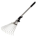 Small Garden Rake Quick Sweep Adjustable Aluminum Alloy Multi Toothed Comfortable To Grip  Garden Leaf Rake for Lawn
