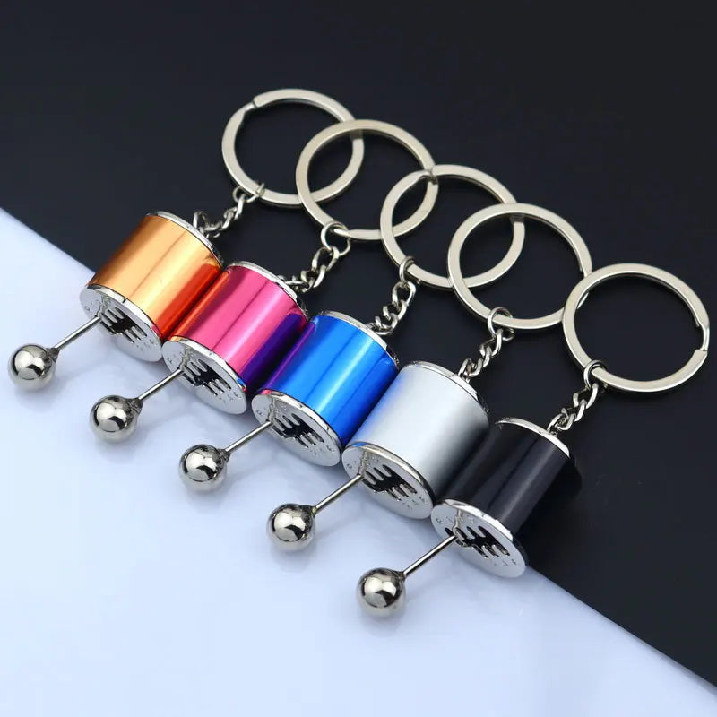 Car Gear box Keychains for Man Metal Gear Head Key Rings Manual Transmission Lever Car Refitting Keychain Car Interior Ornaments