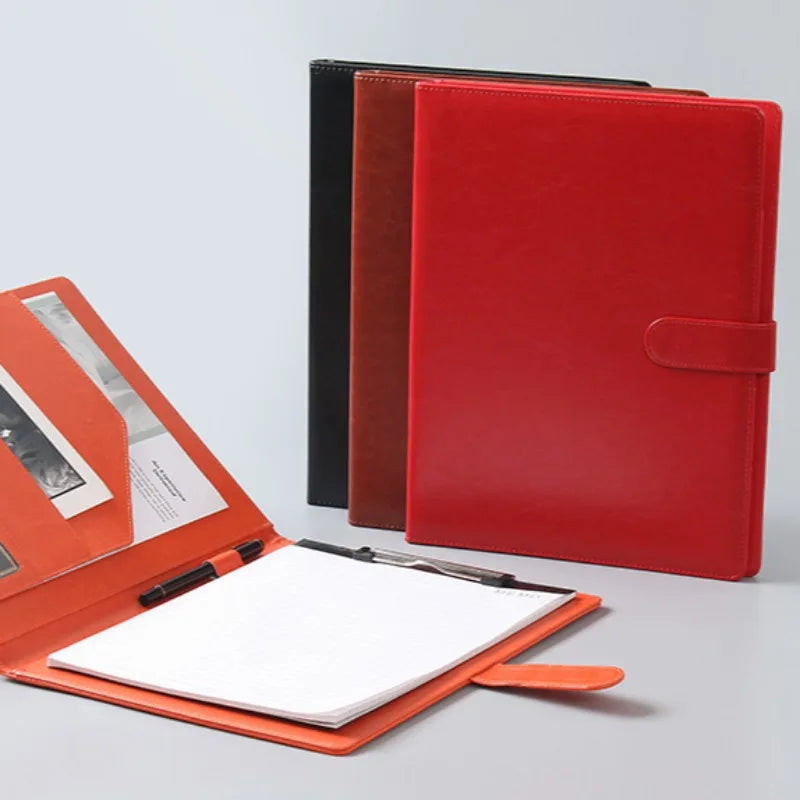 PU Leather A4 Folder Multifu Business Contract Folder Meeting Folder Binder Learning Supplies Office Supplies Desktop Organizer