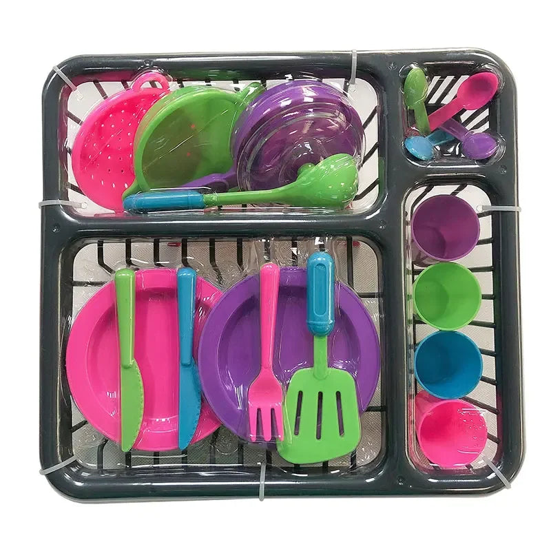 Simulation Tableware Housekeeping Toys Color Knife Fork Spoon Plate Kitchenware Pretend Play Children Kitchen Tableware Set Toys