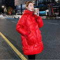 Women Warm Down Cotton Padded Loose Coat 2026 Autumn Winter Thicken Puffer Jacket Female Hooded Solid Long Sleeve Short Parkas