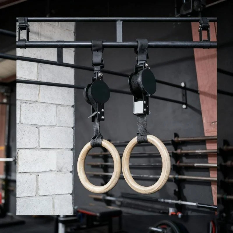 New Gymnastics Rings Adjustable Numbered Straps Fitness Strength Training Pull Up Rings Set Exercise Equipment Home Gym Workout