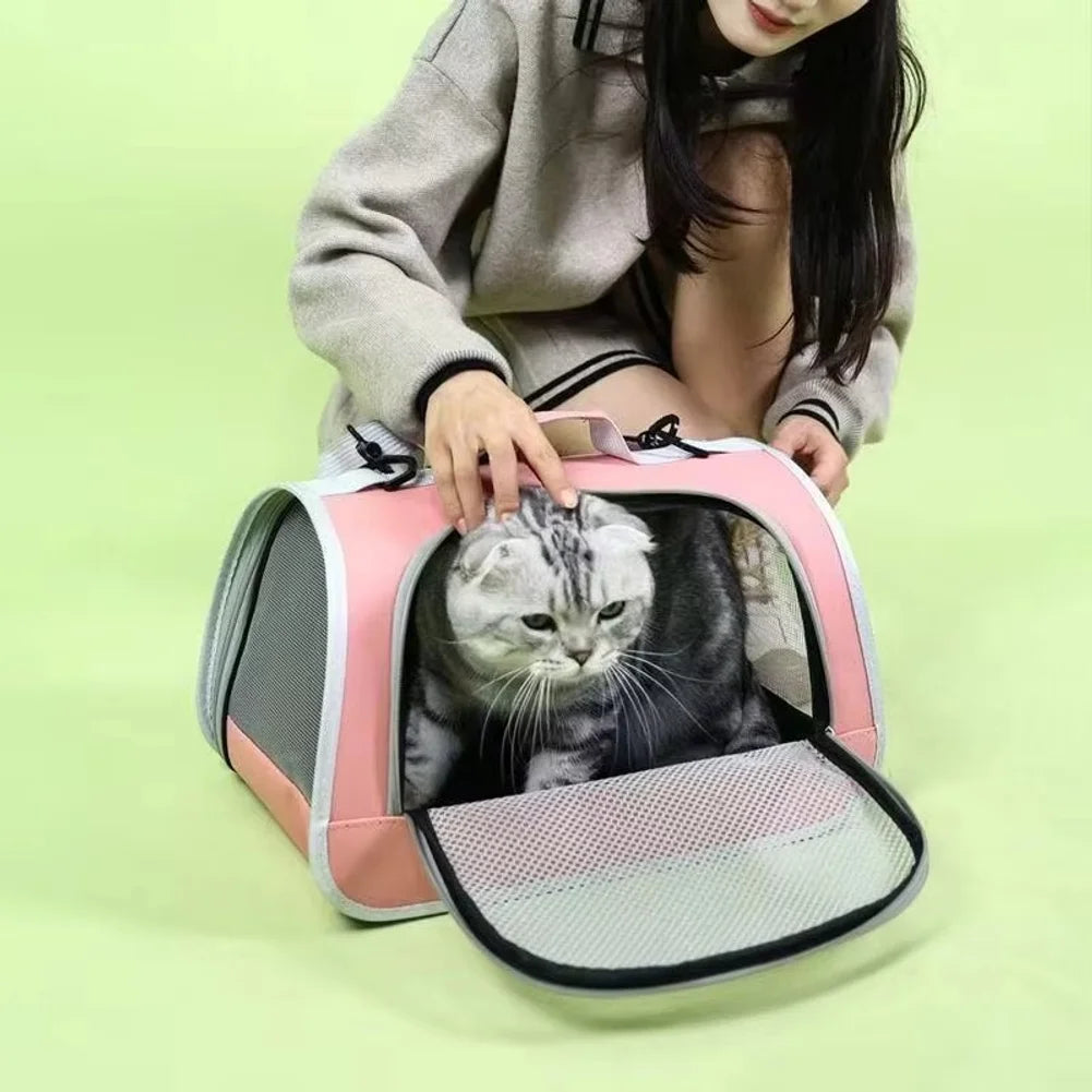 Pet Outing Portable Cat Dogs Handbag Summer Breathable Carrier Travel Puppy Kitten Single Shoulder Bag Pet Carrying Bag Supplie