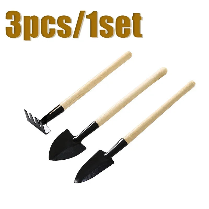 3PC/1Set Mini Gardening Tools Set Portable Small Gardening Tool With Handles Shovel Rake Indoor Gardening Planting Flower Tools