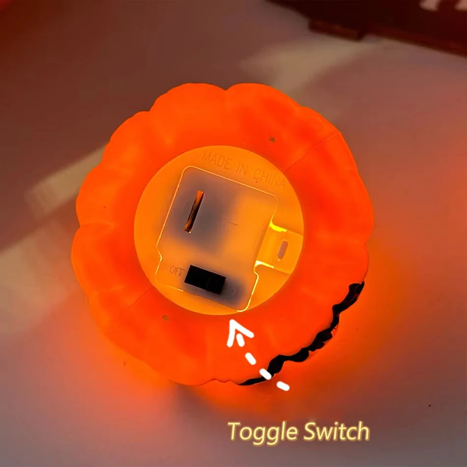 Halloween LED Pumpkin Lights, Flameless Candle Lamp, Jack‑O‑Lantern Night Light, Spooky Table Ornament, Home Party  Decoration