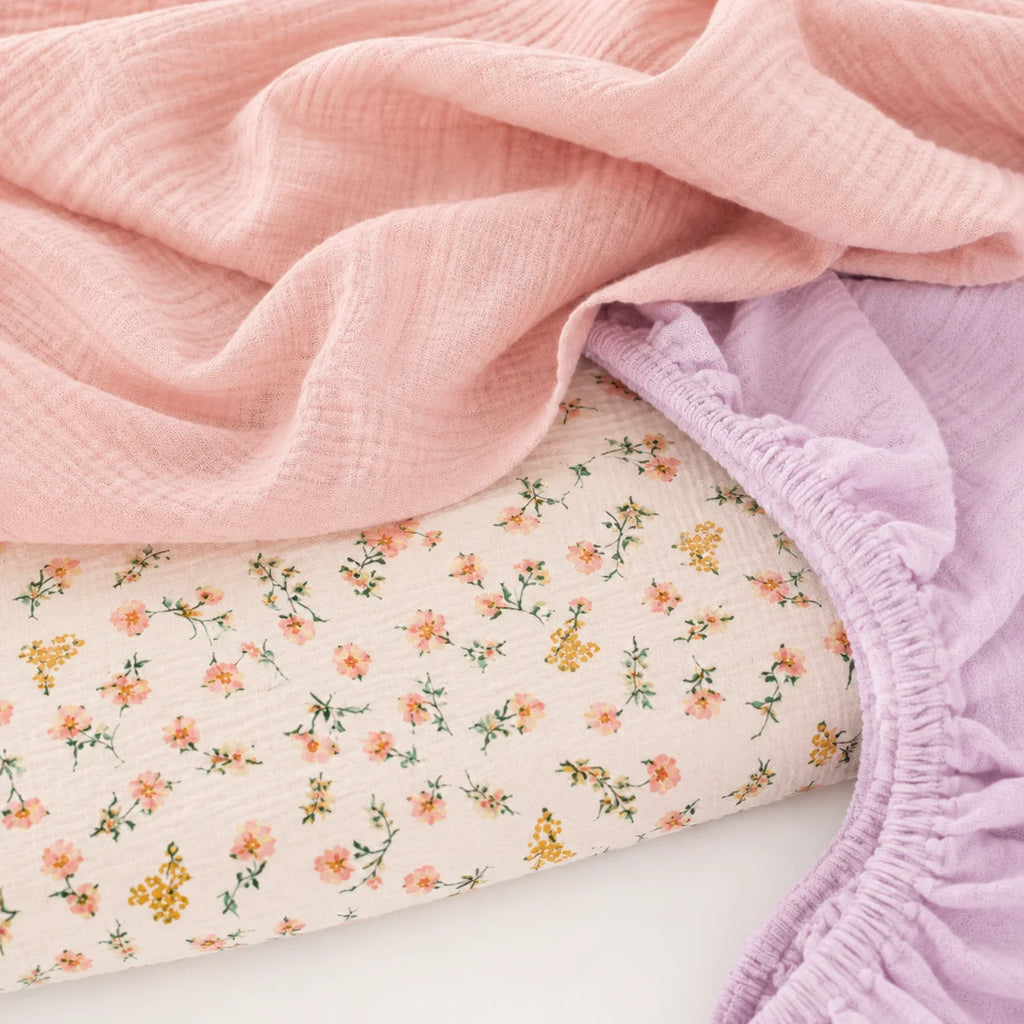 3PCS Baby Bassinet Bedding Set Soft Breathable Elastic Comfortable Crib Mattress Cover Suitable for Boys Girls Newborn Beds