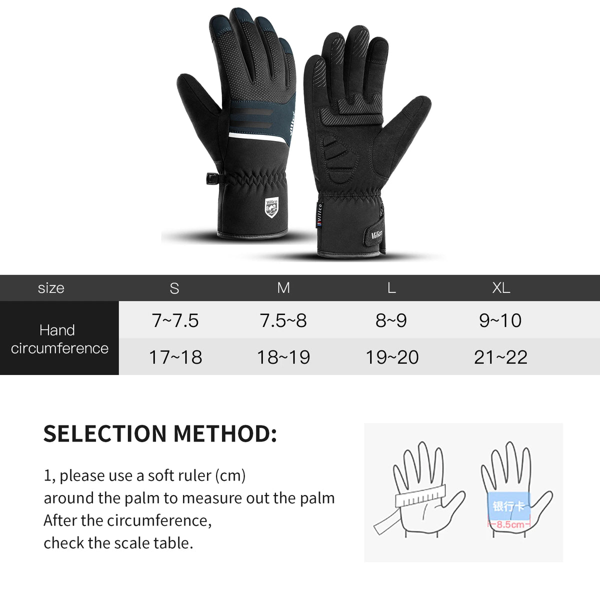 Men's Winter Gloves Waterproof, Windproof, Warm Gloves for Skiing, Motorcycling, Riding, Driving, and Touchscreen Use